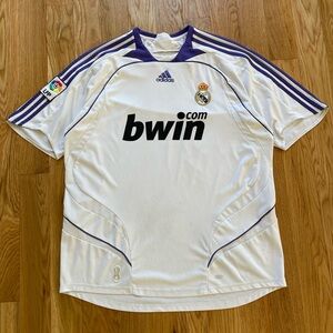 Real Madrid 2007 2008 Authentic Adidas Home Football Soccer Jersey Kit Size XL
